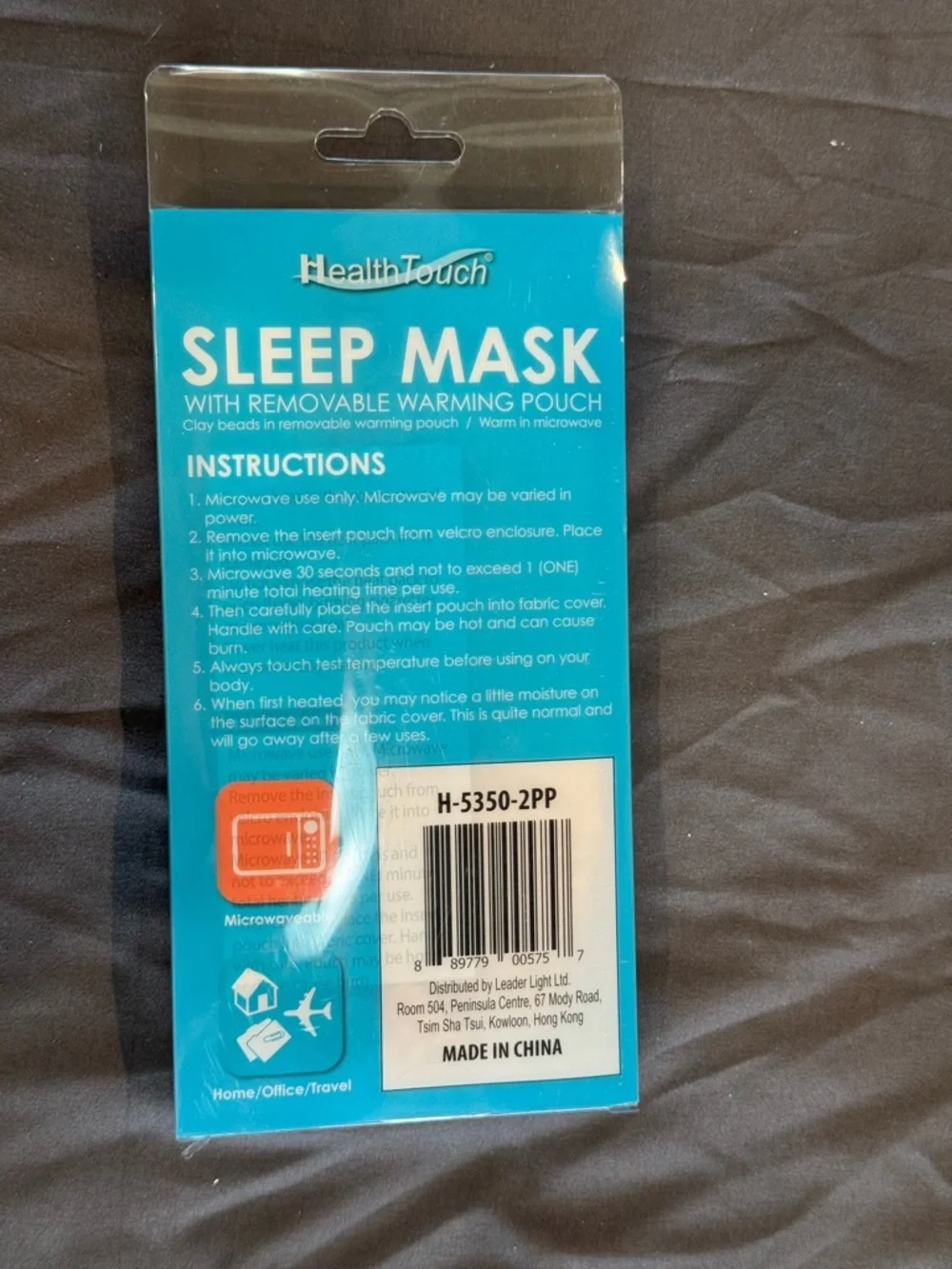 Pink Tie-Dye Sleep Mask with Removable Warming Pouch NWT